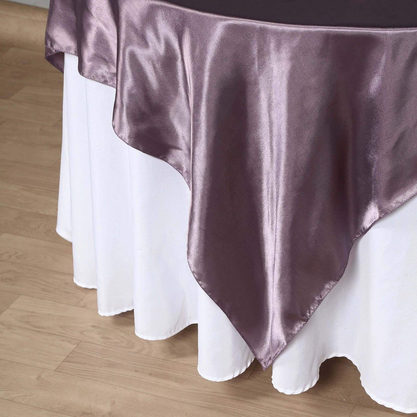 Satin 72"x72" Table Overlay Square Tablecloth Violet Amethyst - Smooth Finish Table Cover