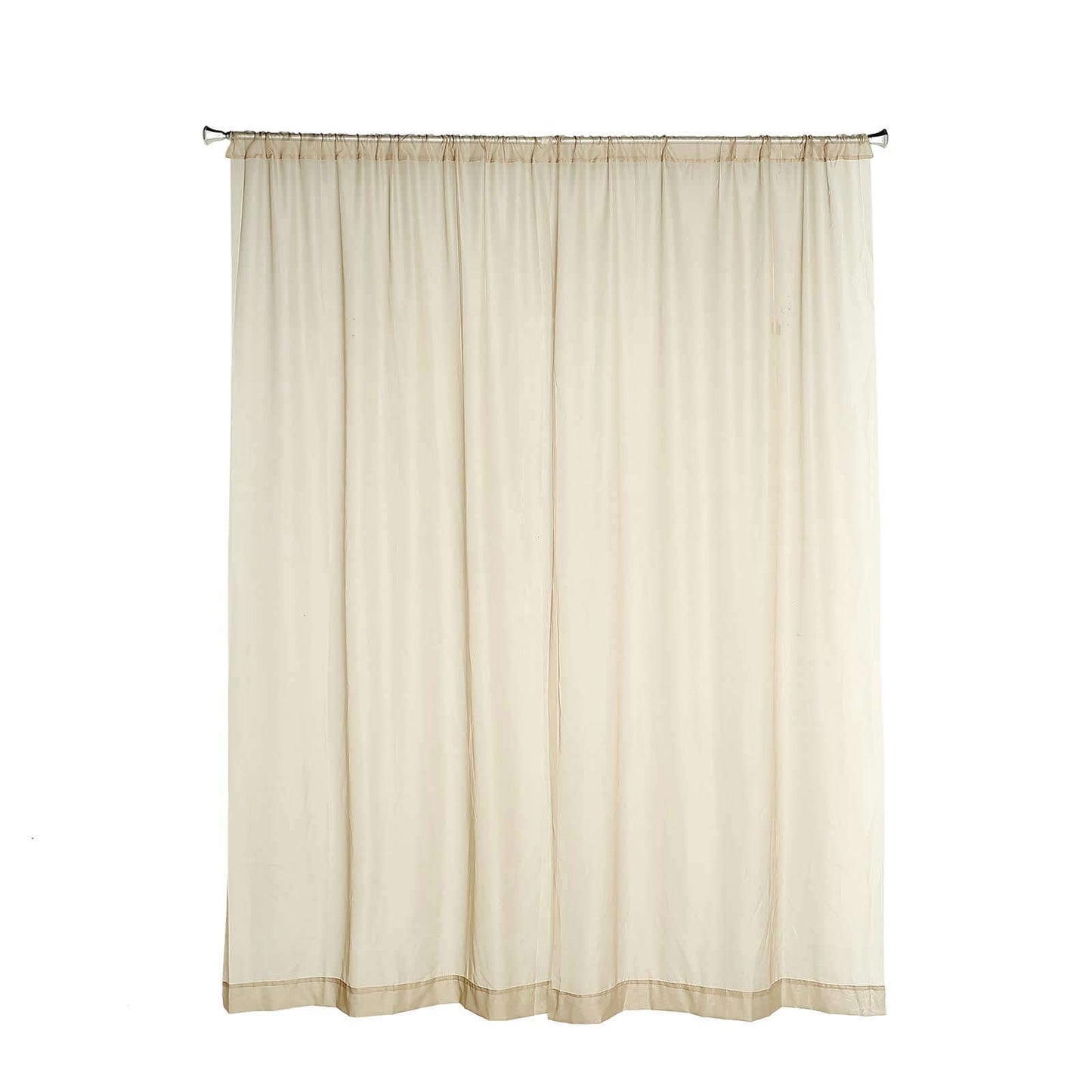 2 Pack Natural Sheer Chiffon Event Curtain Drapes, Durable Flame Resistant Organza Backdrop Event Panels With Rod Pockets - 10ftx10ft