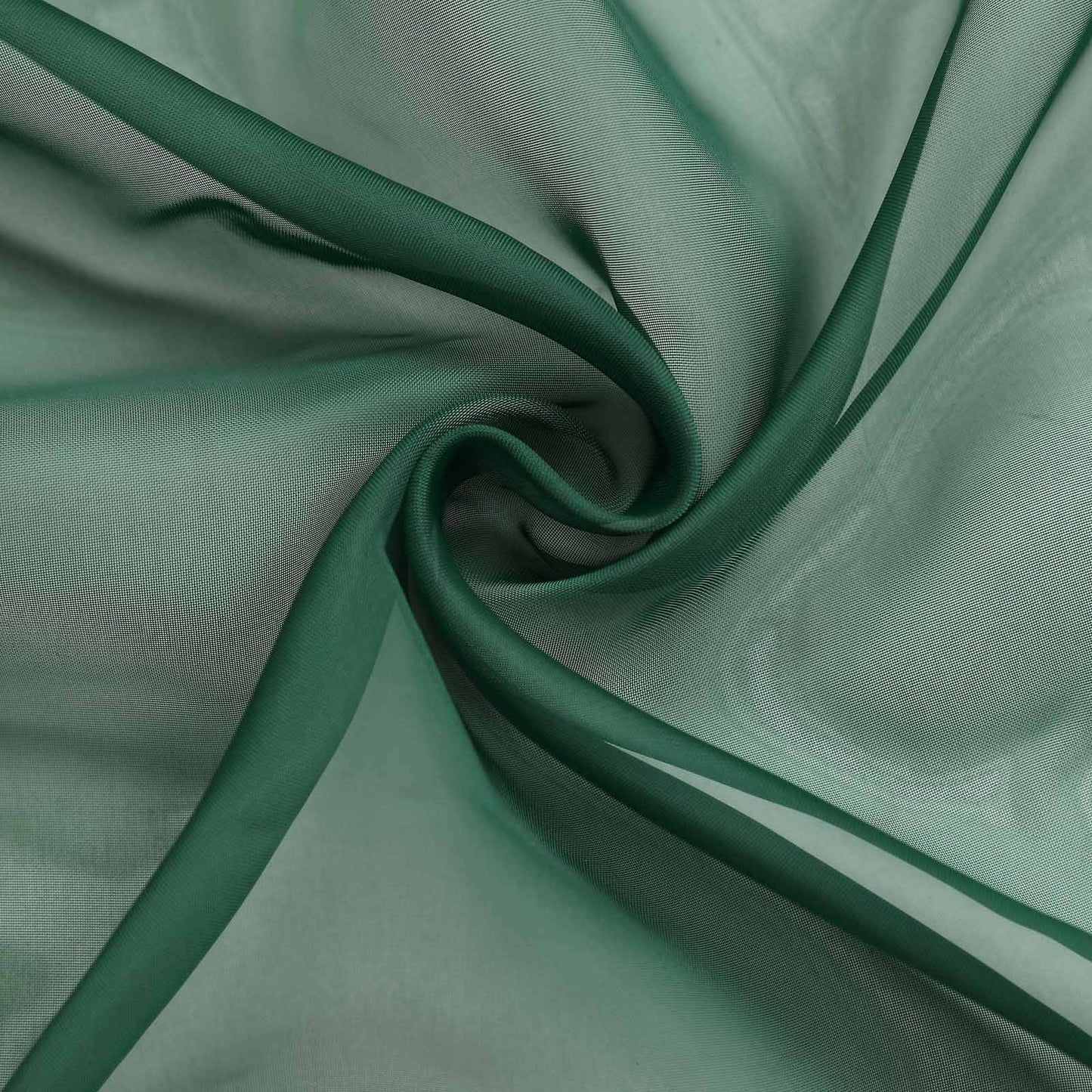 18ft Hunter Emerald Green Sheer Organza Wedding Arch Drapery Fabric, Window Scarf Valance
