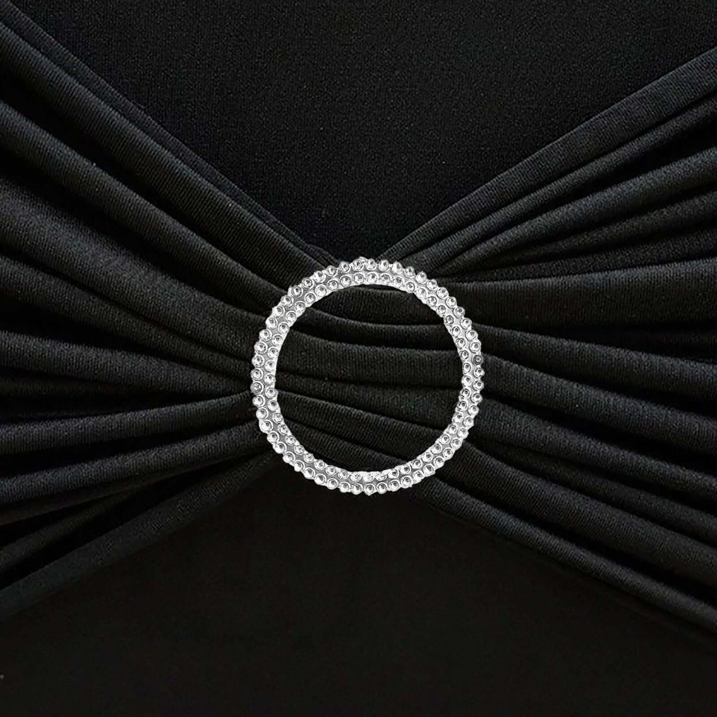 20 Pack Diamond Round Chair Sash Band Buckle Pins Silver - Timeless Rhinestone Napkin Rings 2.5"