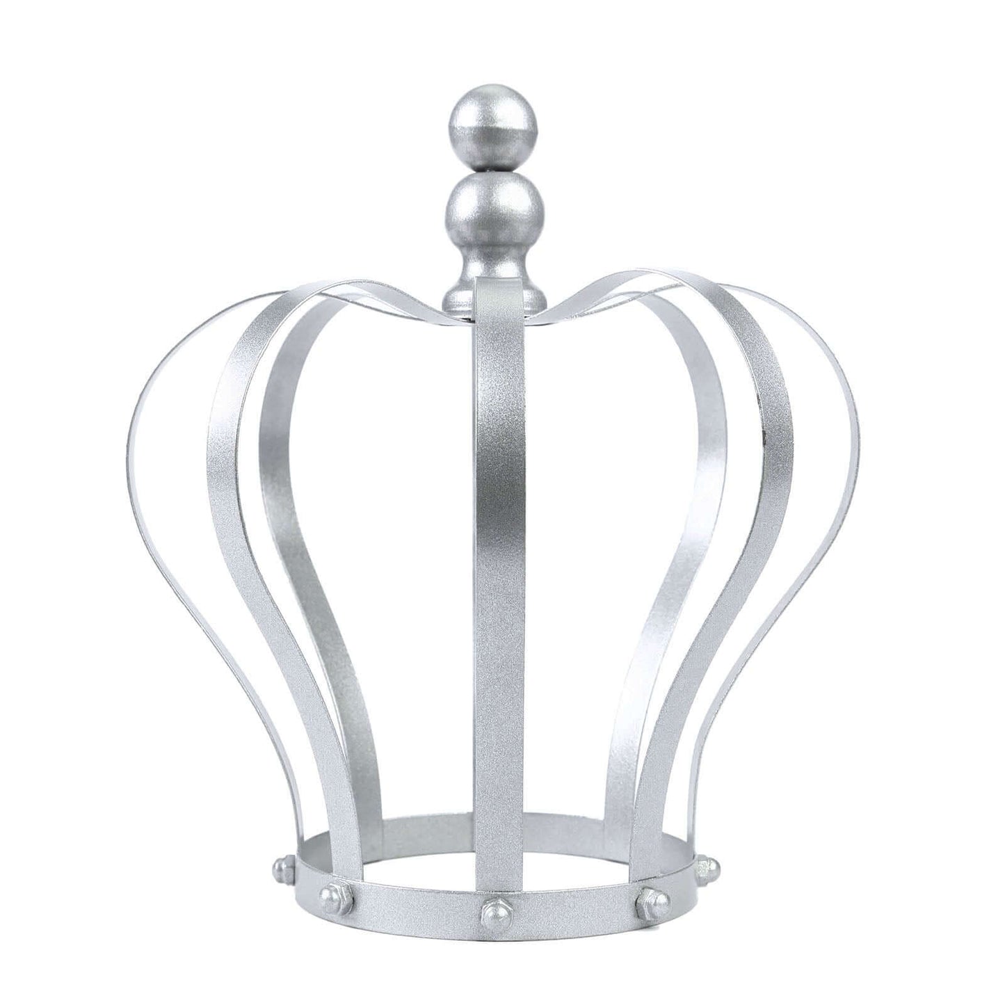 Metal Royal Crown Cake Topper Silver - Sophisticated Wedding Cake Centerpiece Decor for Themed Events 9"
