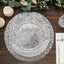 10-Pack Table Placemats Sequin Design Metallic Silver Round - Mesh Disposable Dust-Free Dining Mats 13"