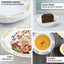 10-Pack Plastic Round Soup Bowl in White with Gold Embossed Scalloped Rim - Sturdy Disposable Salad Dessert Bowls for Catering & Events 12oz