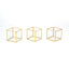 3-Pack Glass Tealight Votive Candle Holders Square Cube Design Clear with Gold Metal Frame - Stackable 3"