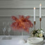 Table Lamp Feather Design Cinnamon Rose LED Battery Operated - Cordless Wedding Centerpiece 15"