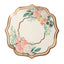 10-Pack Disposable Table Placemats in White with Peony Flowers Print & Rose Gold 13"