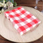 5 Pack Polyester 15"x15" Napkins Red/White Buffalo Plaid Gingham Style Cloth Napkins