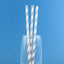 25-Pack Paper Straws White/Silver Striped - Stylish Disposable Straws for Drinks 8"