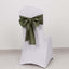 5 Pack Taffeta 6"x106" Chair Sashes Dusty Sage Green Accordion Crinkle Texture - Stylish Decor for Weddings & Gatherings