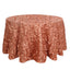 Taffeta 120" Round Tablecloth Terracotta (Rust) | 3D Leaf Petal Design Seamless Table Cover