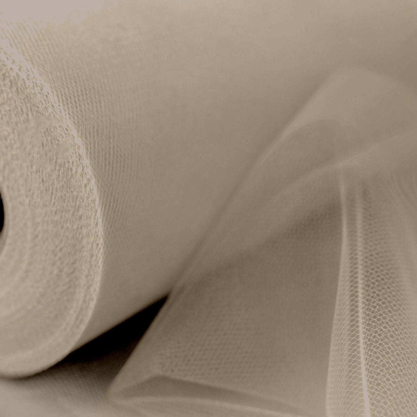 12"x100 Yards Taupe Tulle Fabric Bolt, Sheer Fabric Spool Roll For Crafts