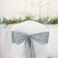 5 Pack Taffeta 6"x106" Chair Sashes Silver Accordion Crinkle Texture - Stylish Decor for Weddings & Gatherings