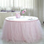 Tulle 14ft Table Skirt Blush - 4 Layer Pleated Tutu Table Cover