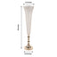 2-Pack Crystal Beaded Trumpet Vase Set Gold - Table Centerpiece for Grand Occasions 40"