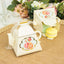 25 Pack 4" Ivory Mini Teapot Favor Boxes, Vintage Rose Gift Boxes with Ribbons