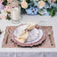 6-Pack Table Mats Wheat Design Rose Gold - Vinyl Rectangle Non-Slip Surface for Stylish Settings 12"x18"
