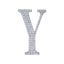 Decorative Rhinestone Alphabet "Y" Letter Stickers, Glitter Adhesive Craft Letters Silver DIY Sparkle Embellishments 6"