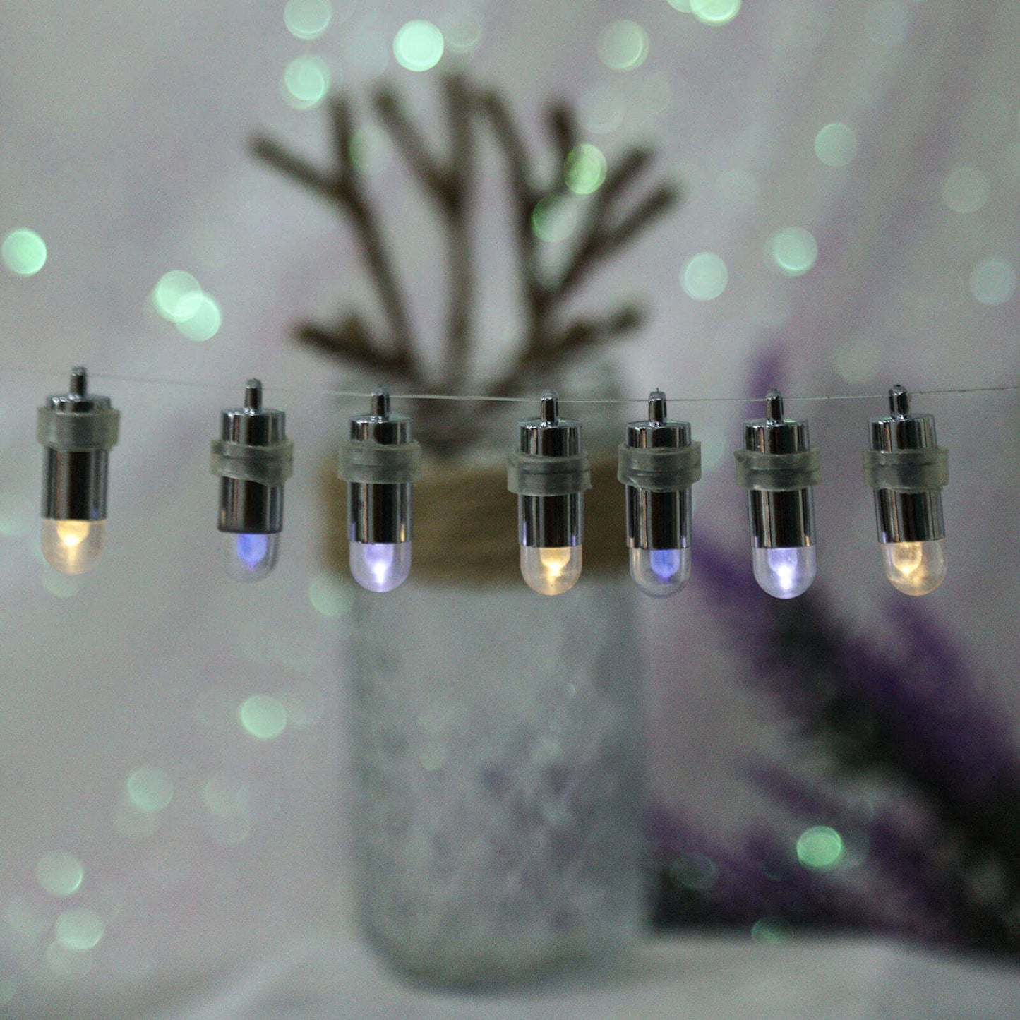 12-Pack Balloon Lights Bullet Design Purple - Waterproof LED Centerpiece Filler Lights