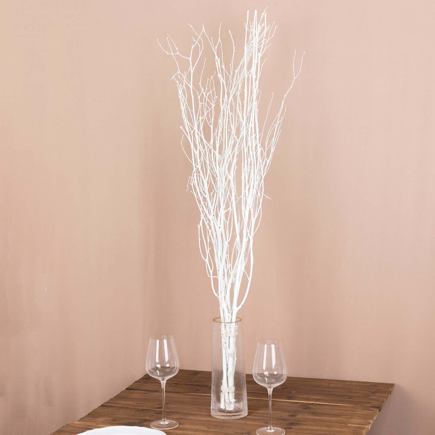 6-Pack Natural Birch Tree Branches 46" White - Versatile Extra Long Decorative Dried Willow Twigs Sticks for Vase Centerpiece Wedding Decor