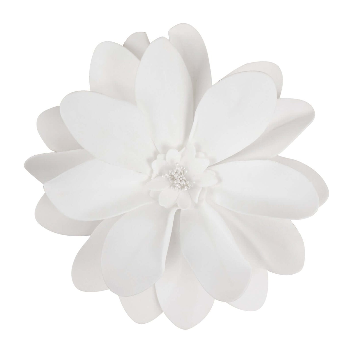 4 Pack 12" White Life-Like Soft Foam Craft Dahlia Flower Heads