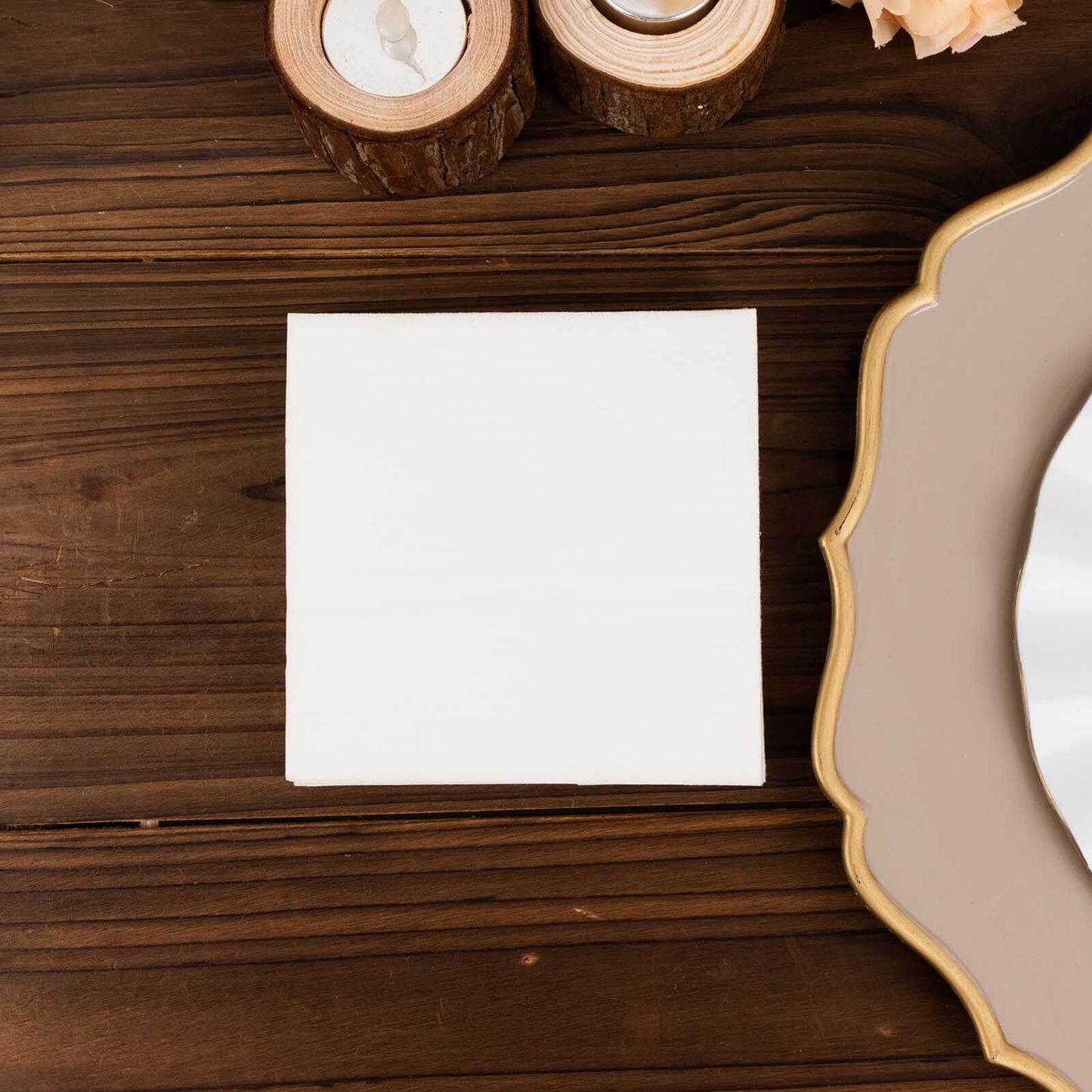 20 Pack Linen-Like Paper 5"x5" Napkins White - Highly Absorbent & Disposable Airlaid Beverage Napkins