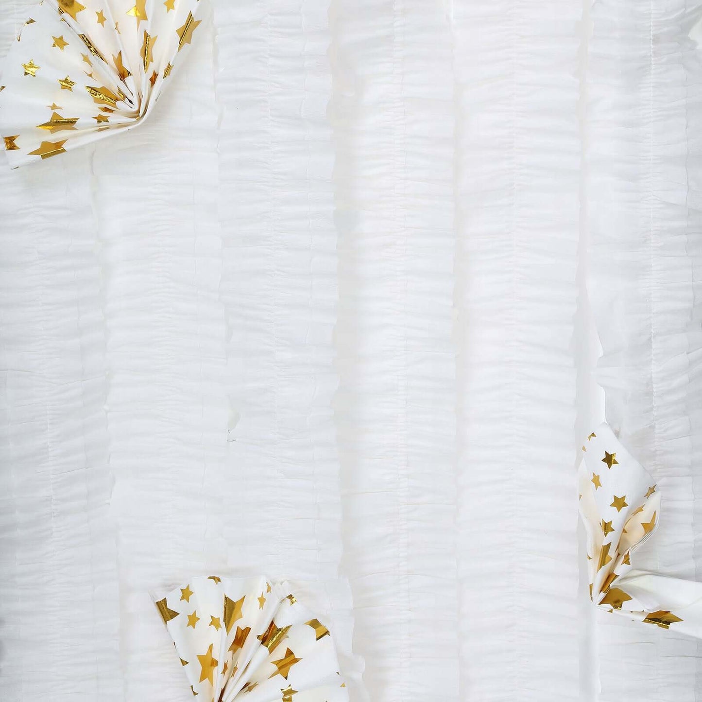 3 Pack 28ft White Ruffled Paper Streamer Rolls, Crepe Tissue Party Decorations