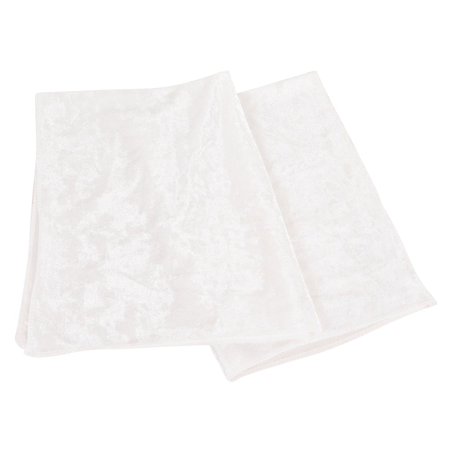 5 Pack Premium Crushed Velvet 20"x20" Napkins White - Rich & Textured Finish Dinner Napkins for Classy Events