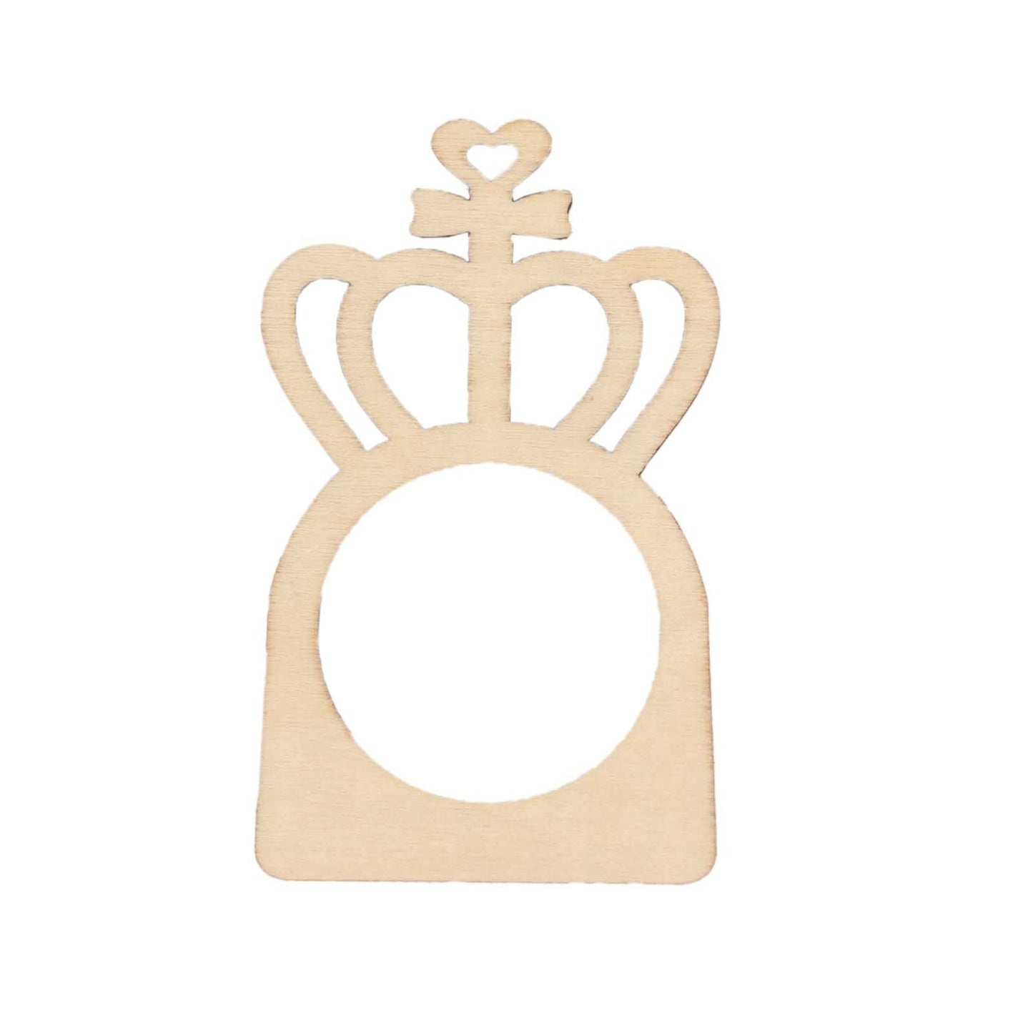 10 Pack Natural Wooden Princess Crown Farmhouse Napkin Holders, 3" Boho Rustic Napkin Rings