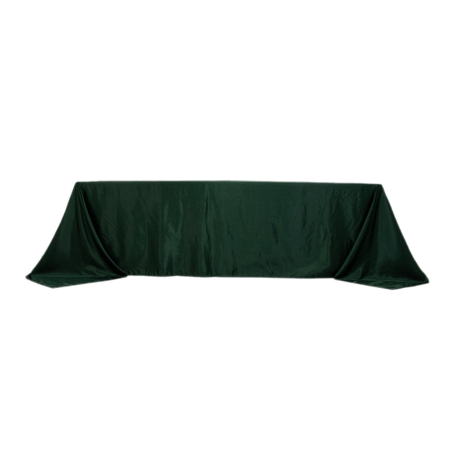 Lamour Satin 90"x156" Rectangle Tablecloth Hunter Emerald Green - Luxurious, Soft Seamless Table Cover