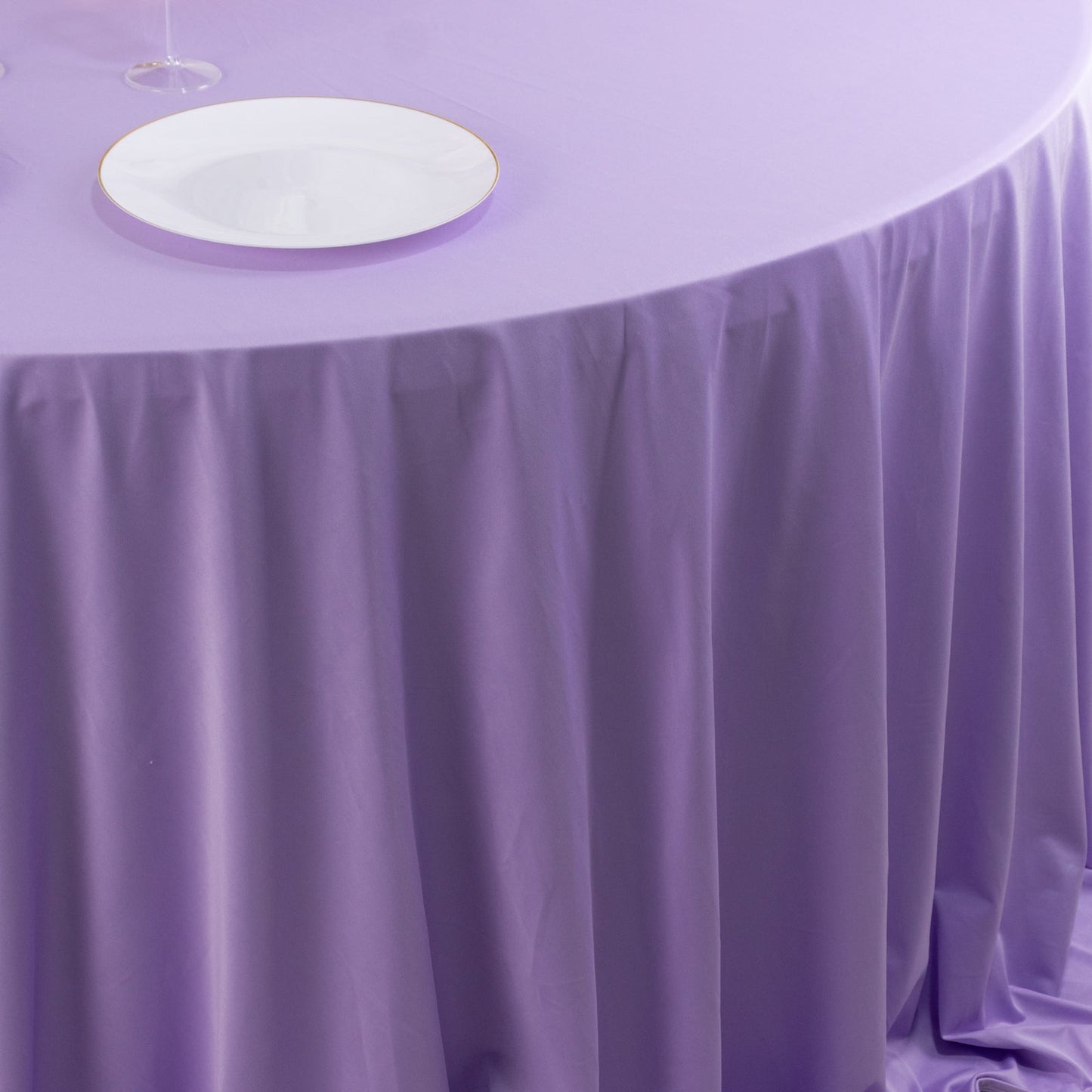 Scuba Round 132" Tablecloth Lavender Lilac - Wrinkle Free & Stain Resistant Seamless Table Cover