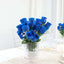 12 Bushes Royal Blue Artificial Premium Silk Flower Rose Bud Bouquets