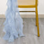 Chiffon Chair Sash with Curly Design Dusty Blue - Stylish Chair Decorations
