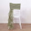1 Set Chiffon Hoods Chair Sashes with Willow Ruffles Design Dusty Sage Green - Stylish Chair Bow Decor