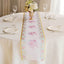 Disposable Table Runner 11"x108" White with Pink Peony Floral Print - Non-woven Stylish Spring Summer Dining Decor