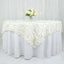 Taffeta 72"x72" Table Overlay Square Tablecloth Ivory - 3D Leaf Petal Table Cover