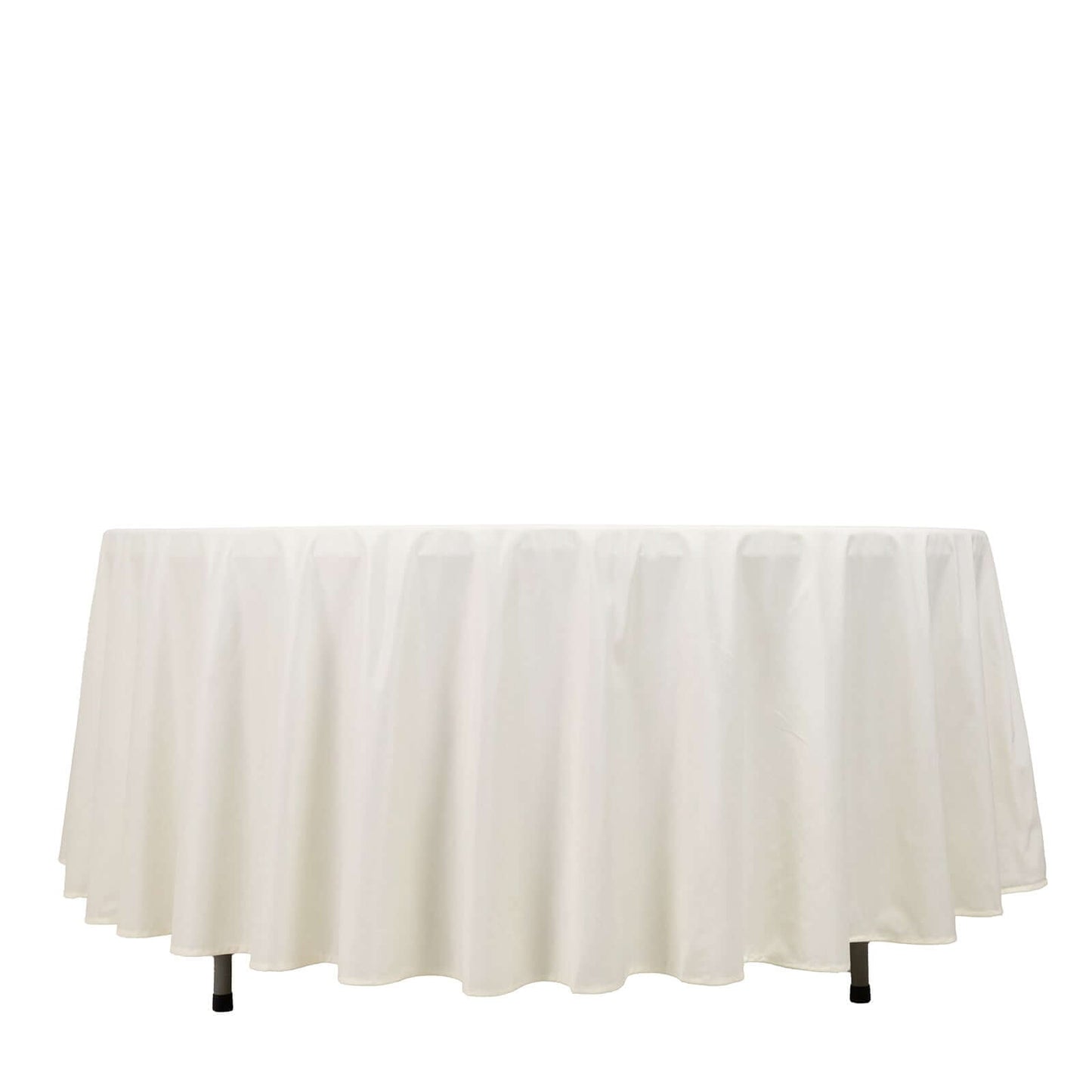 Scuba Round 108" Tablecloth Ivory - Wrinkle Free & Stain Resistant Table Cover