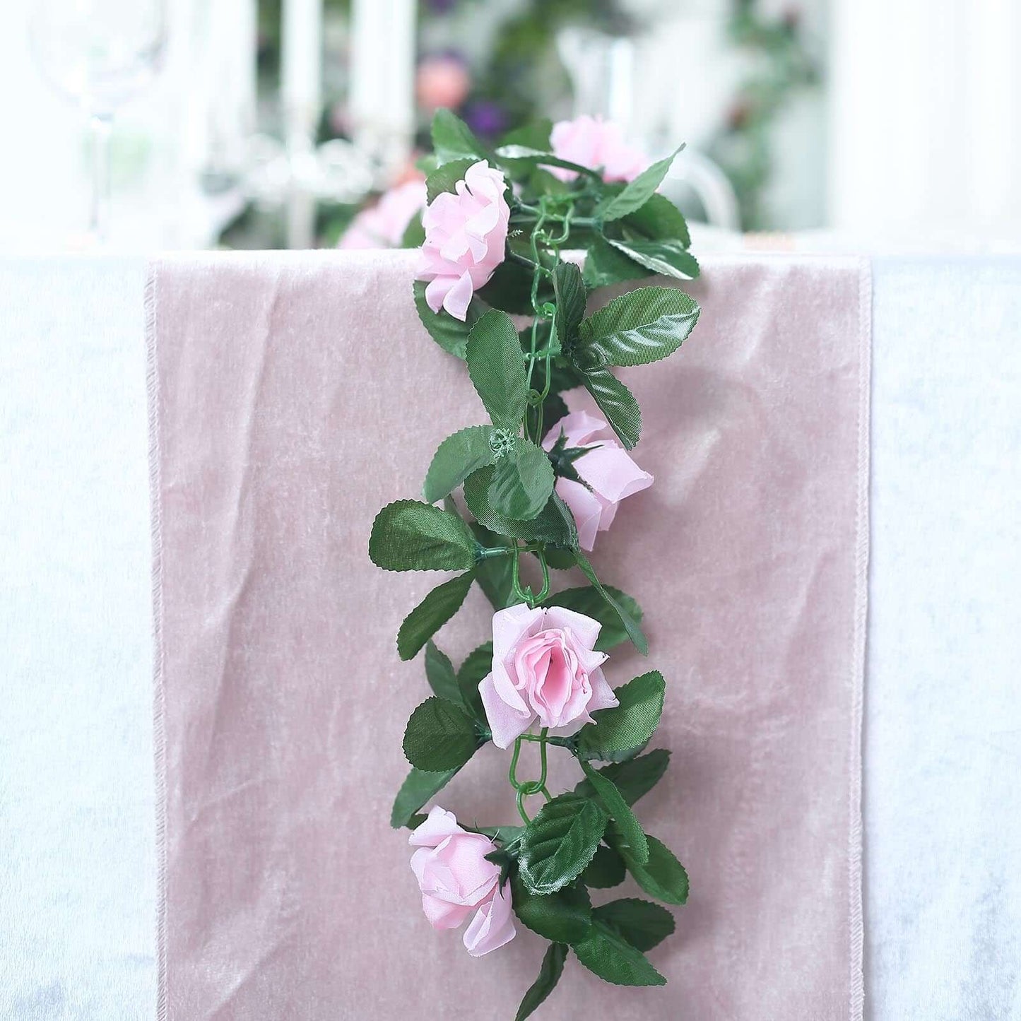6ft Pink Artificial Silk Rose Garland UV Protected Flower Chain
