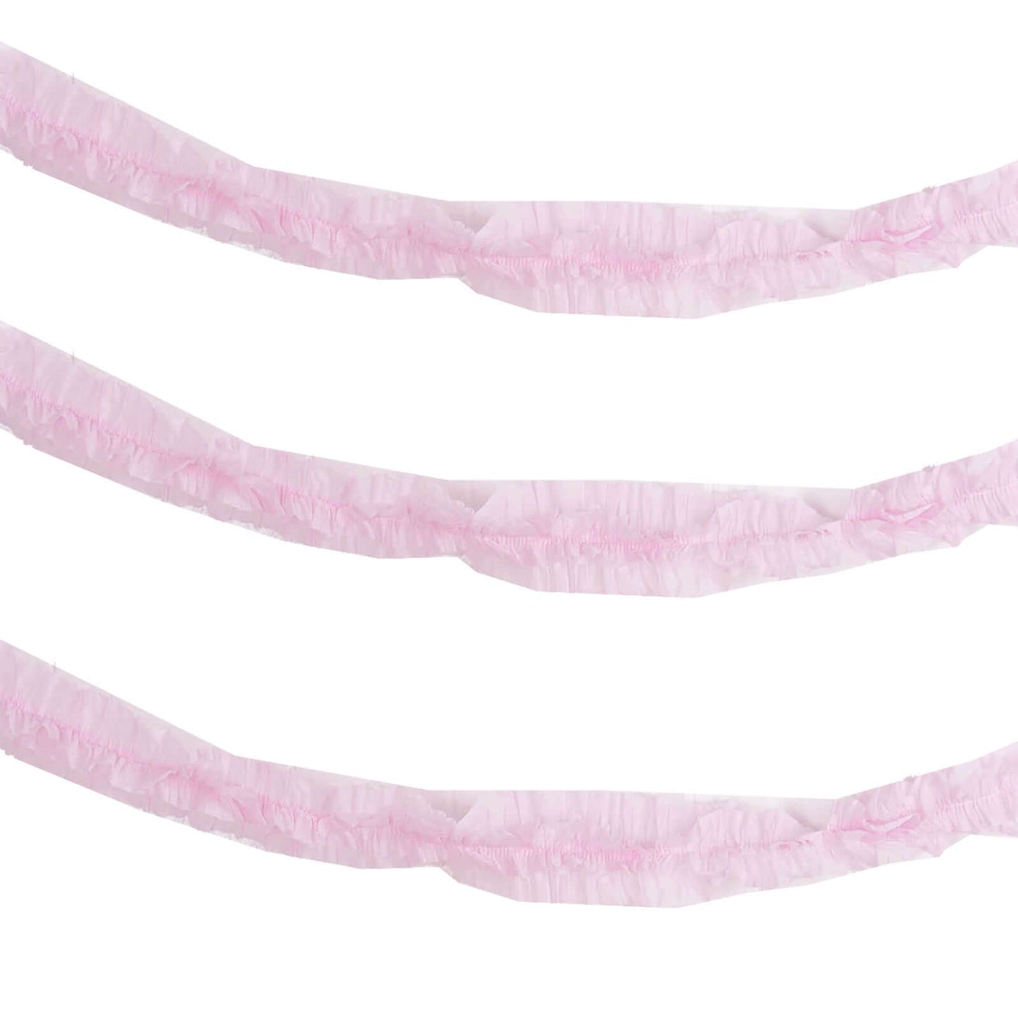 3 Pack 28ft Blush Ruffled Paper Streamer Rolls, Crepe Tissue Party Decorations