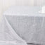 Polyester 90"x156" Rectangle Tablecloth Silver Metallic Fringe Shag Tinsel Table Cover