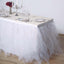 Tulle 14ft Table Skirt White - 4 Layer Pleated Tutu Chic & Soft Event Table Cover