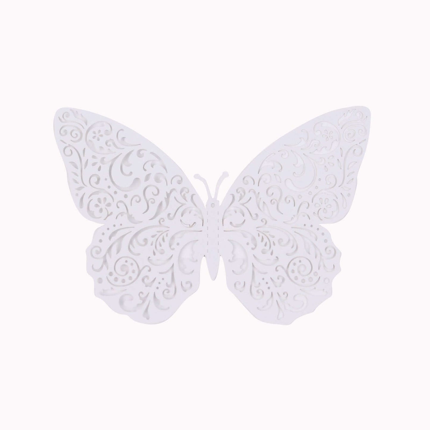 12-Pack 3D Butterfly Wall Decals, DIY Removable Mural Stickers White Cake Decorations Eye-Catching Design