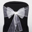5 Pack Organza Chair Sashes White - Timeless Reusable Sheer Chair Bows for Chic Events 6"x108"