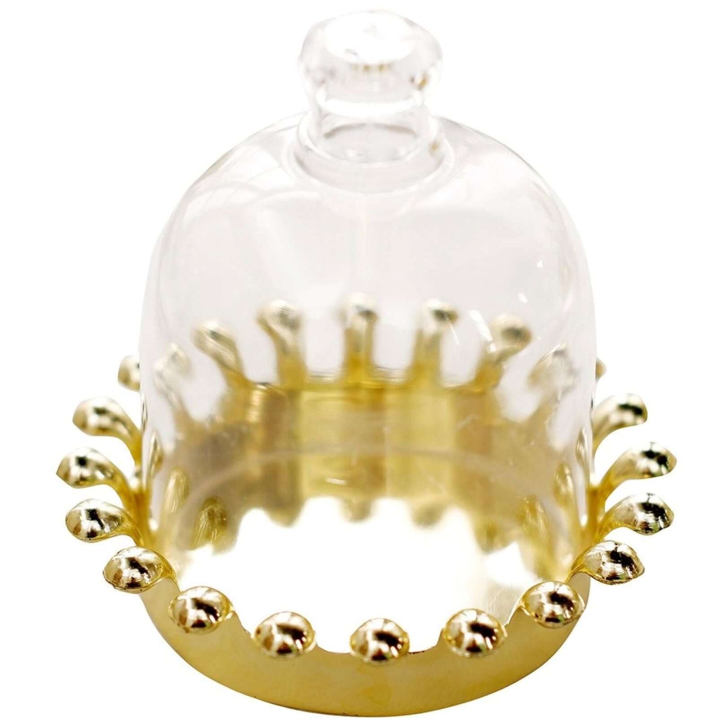 12 Pack 4" Clear Gold Mini Crown Treats Party Favor Boxes, Small Treats Jar Party Favor Boxes With Dome Lid