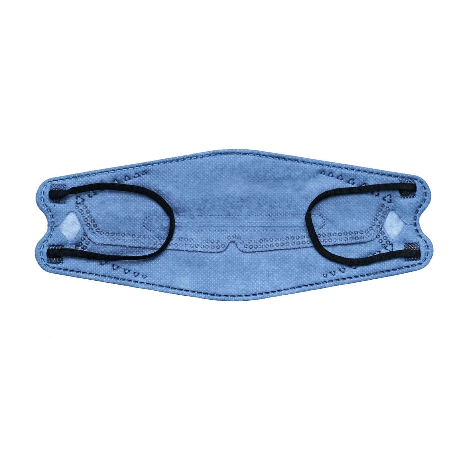 10 Pack Denim Blue Breathable KF94 Face Mask, 3D Fish-Design Mouth Shields for Adult, 4-Layer Protective Face Masks with Adjustable Nose Clip