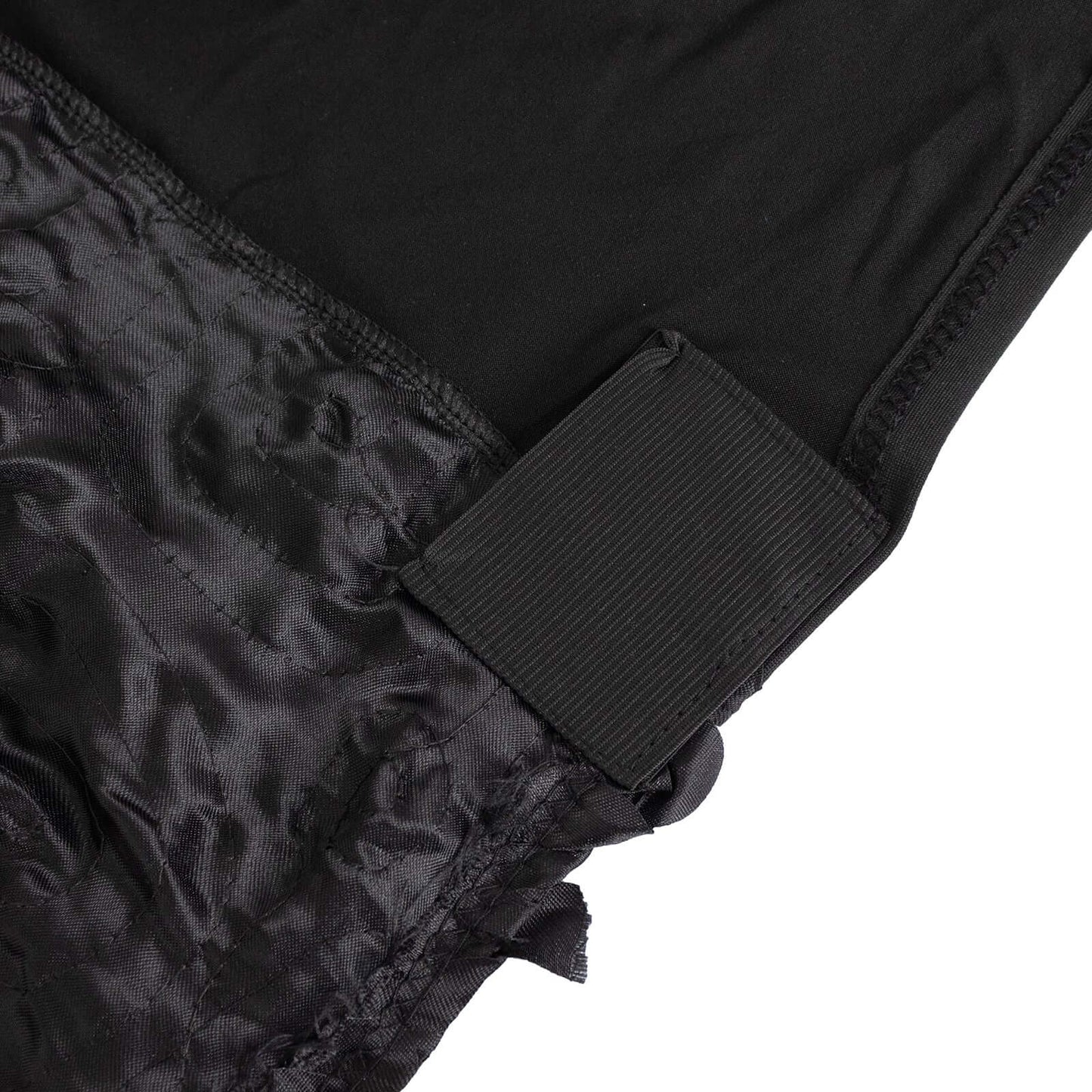 Satin Rosette Chair Cover for Banquet Chairs Black - Stretch Fitted Slip-On Slipcover