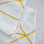 Polyester 60"x102" Rectangle Tablecloth White with Gold Foil Geometric Pattern - Wrinkle-Resistant and Durable Table Cover for Weddings & Events