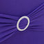 Spandex Chair Cover with Silver Rhinestone Buckled Sash Band Purple - Stretch Fitted Slipcover