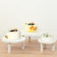 Set of 3 Wooden Pedestal Cake Stands Whitewash with Removable Legs - Stackable Round Rustic Plant Risers 7", 9.5", 12"