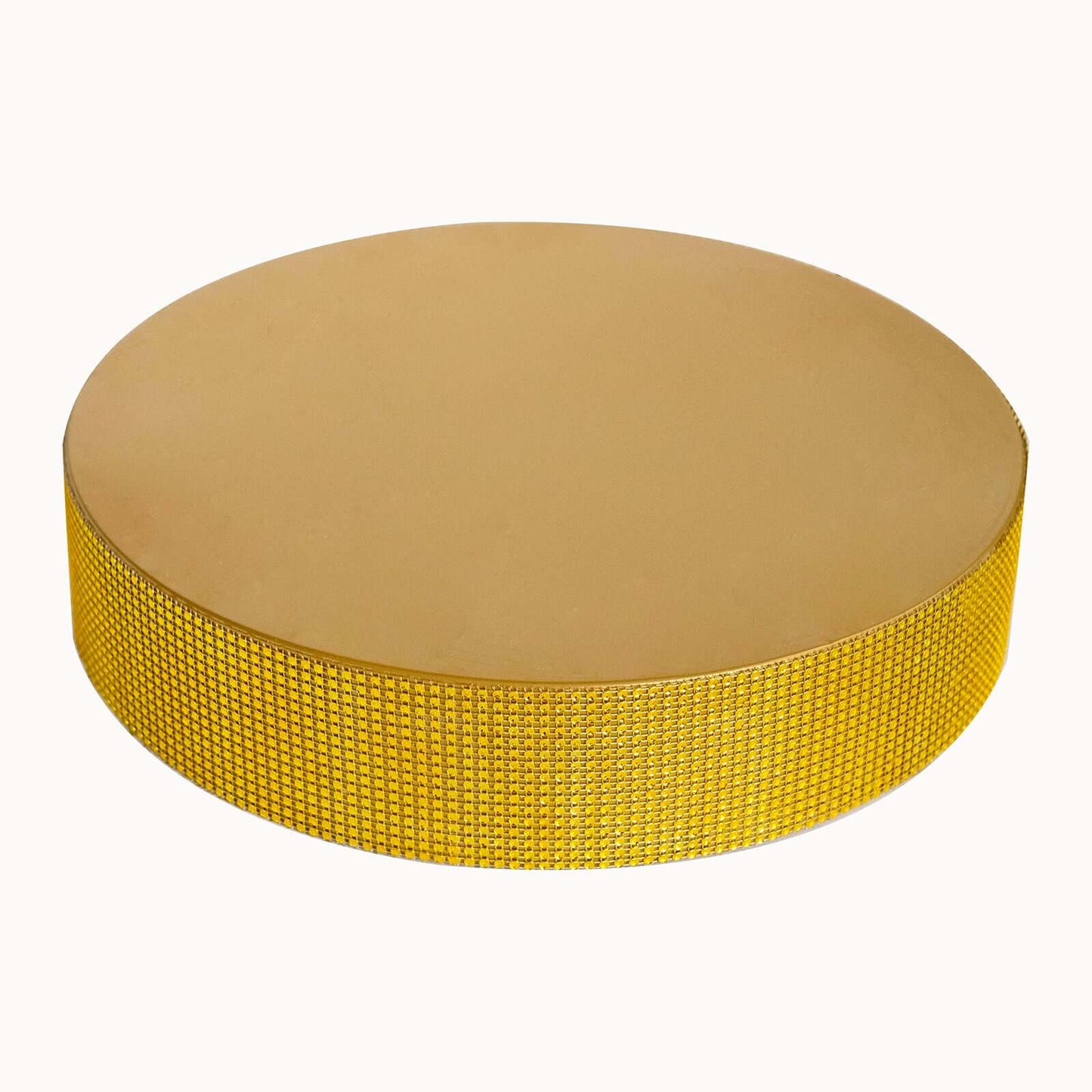 Metal Pedestal Cake Stand Round Design with Rhinestones Gold - Cupcake Holder and Dessert Table Centerpiece 16"