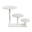 3-Tier Wooden Cake Stand Whitewash with Round Beaded Rim Trays - Rustic Cupcake Tower Dessert Display 24"x16"